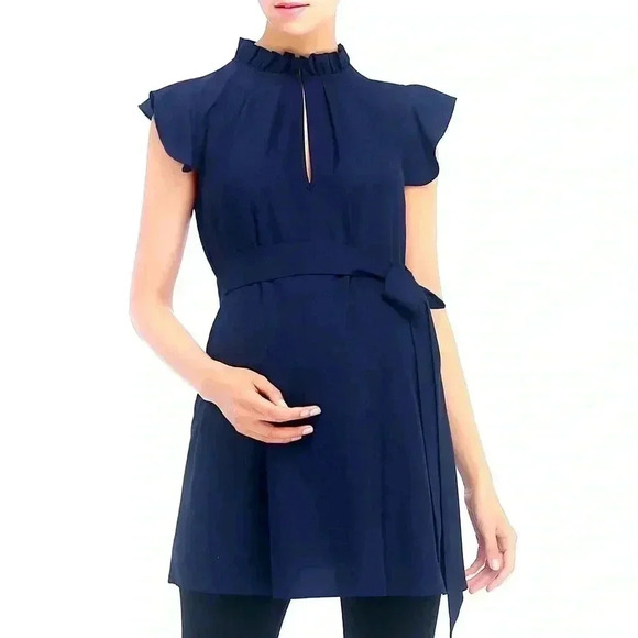 Kimi + Kai Maternity "Karlena" Flutter Sleeve Top Size Large - Picture 1 of 8
